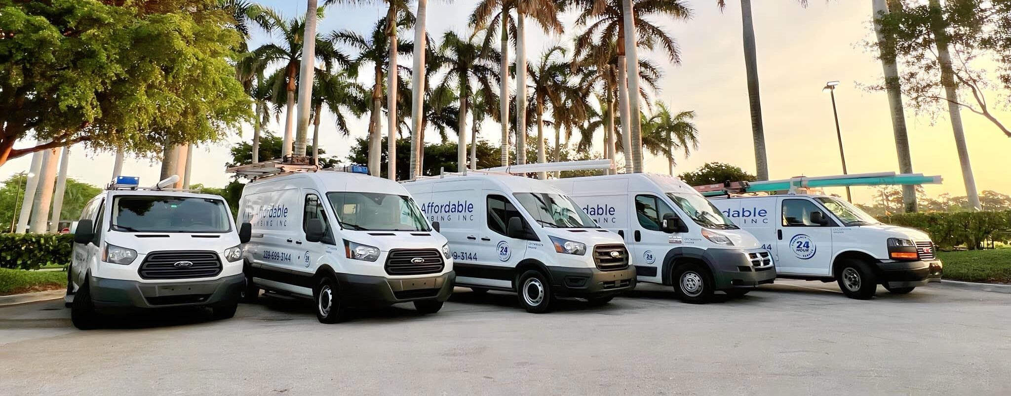 A-1 Affordable Plumbing fleet of vans near Naples Beach